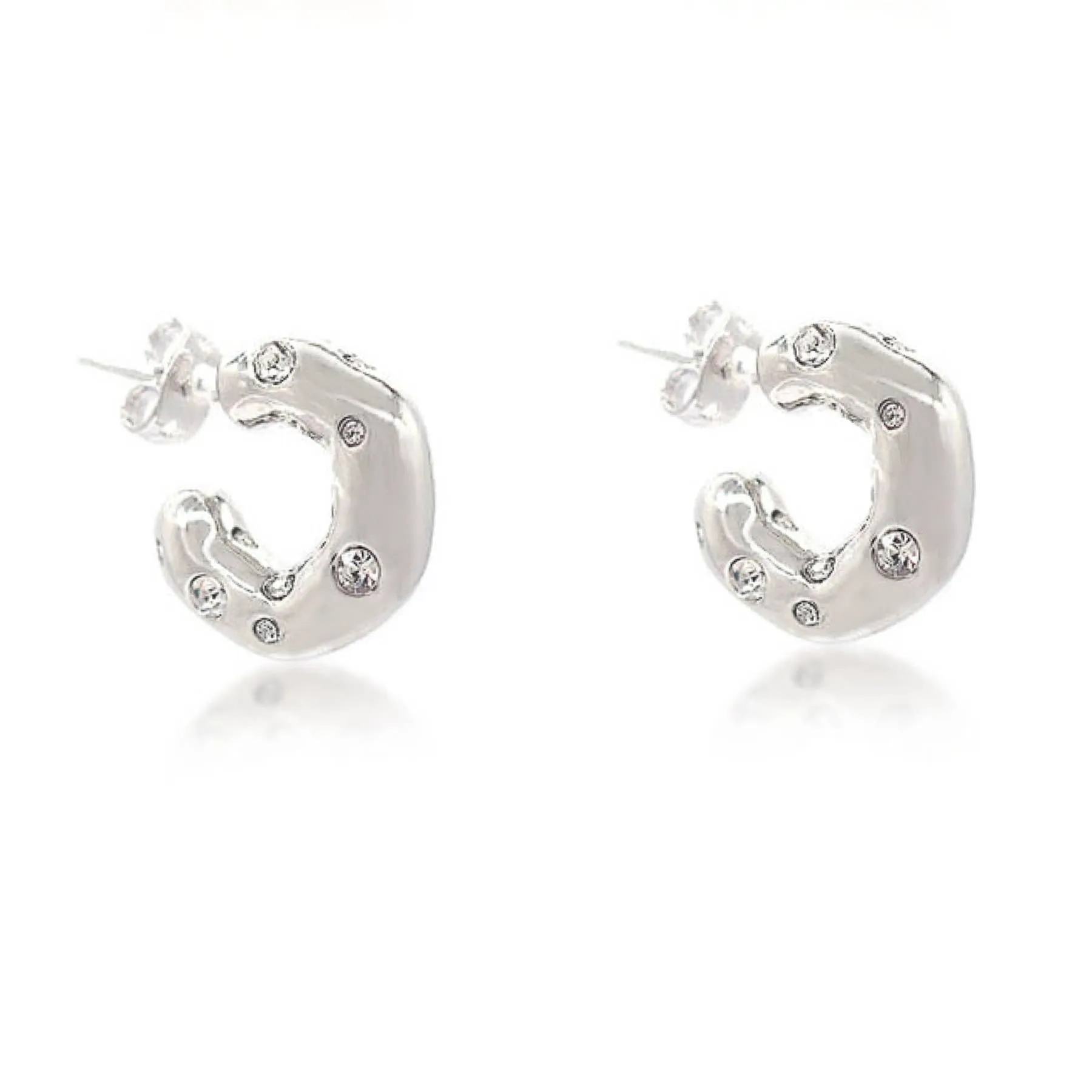 Cz Cluster Hoop Earrings