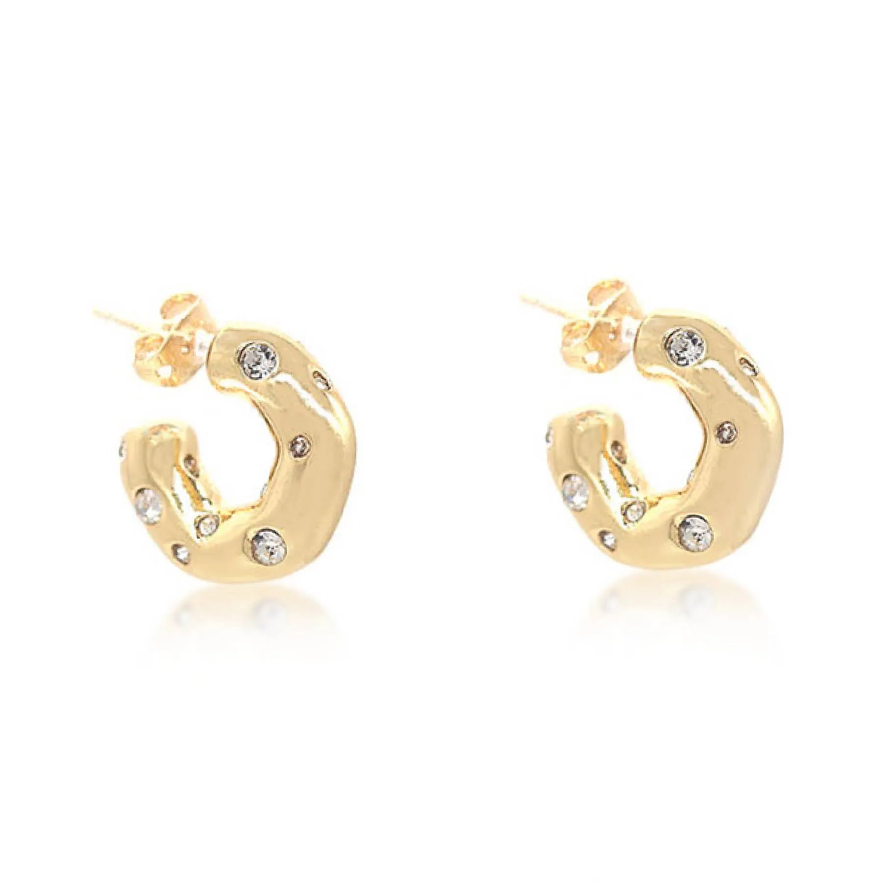 Cz Cluster Hoop Earrings