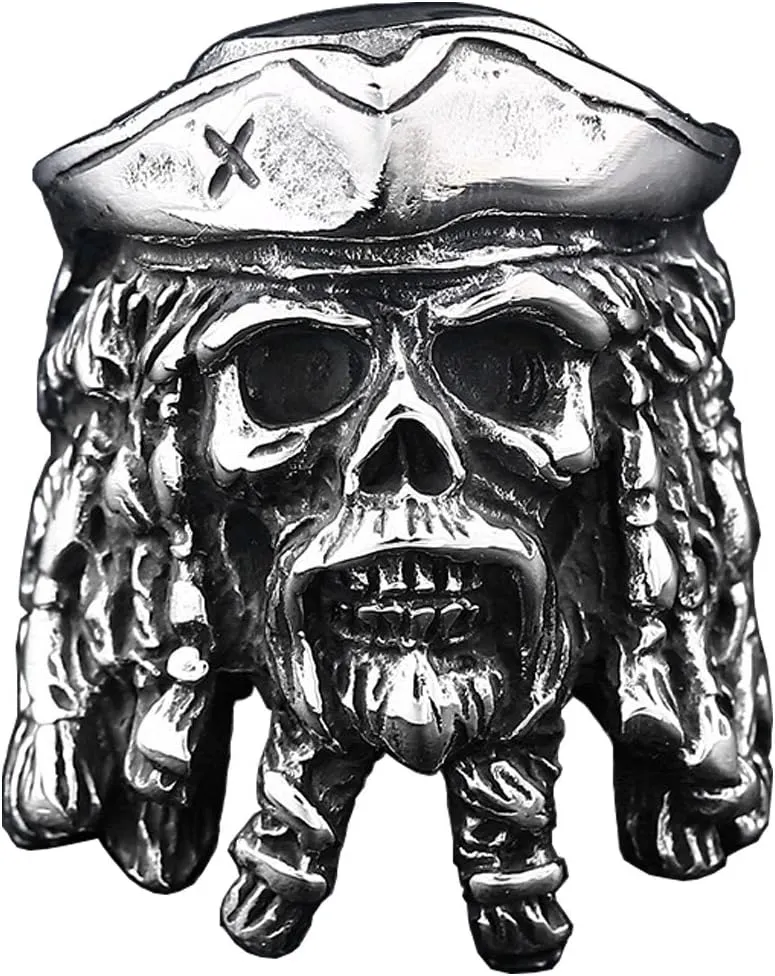 Death Skull Ring for Men Stainless Steel Jewelry Biker Rings Scary Death Ring Skull for Gifts