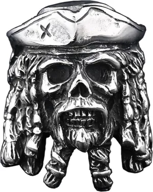 Death Skull Ring for Men Stainless Steel Jewelry Biker Rings Scary Death Ring Skull for Gifts