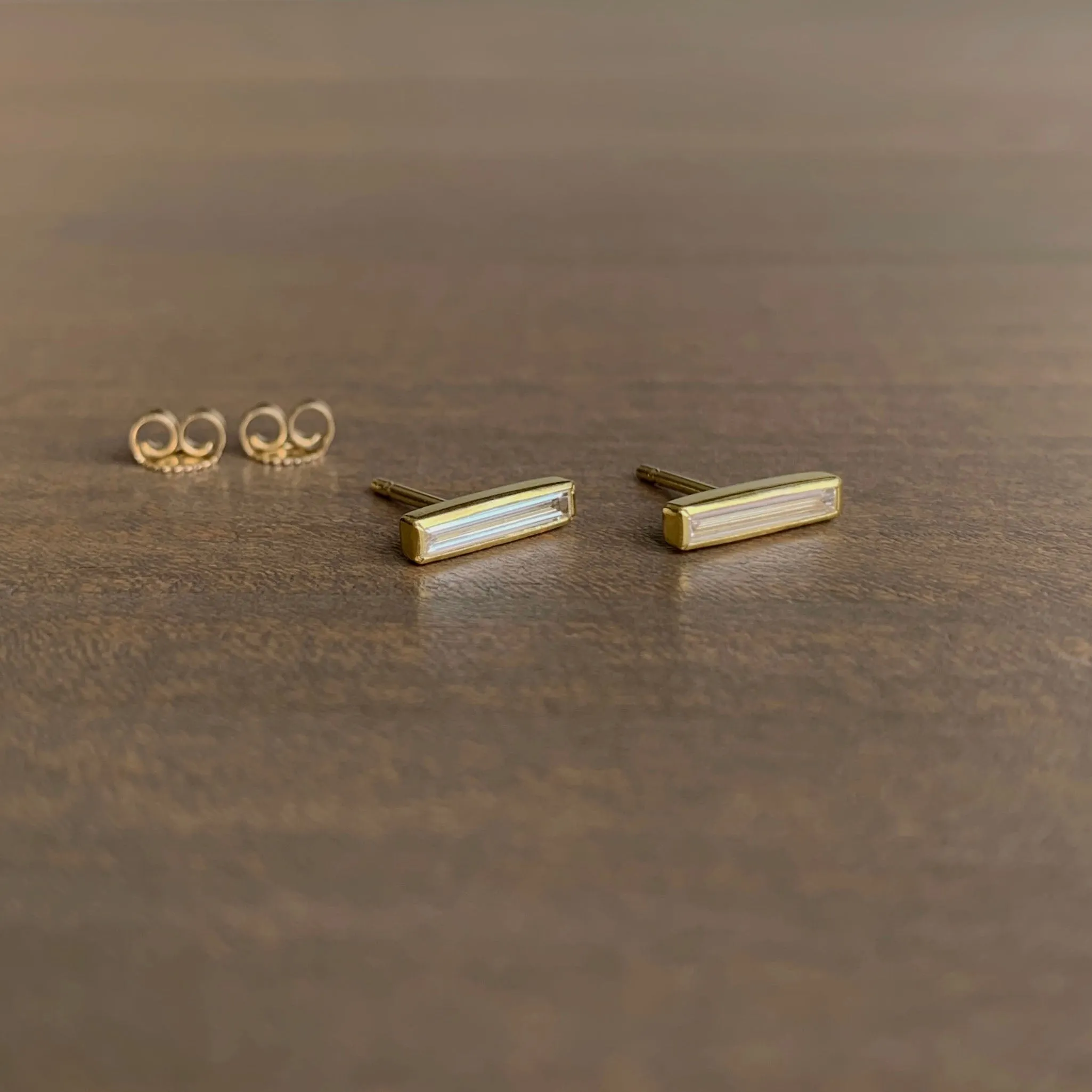 Diamond Baguette Stud Earrings