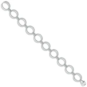 Diamond Circle of Life Bracelet 7.5 Inch 1.20ct H-SI in 9K White Gold