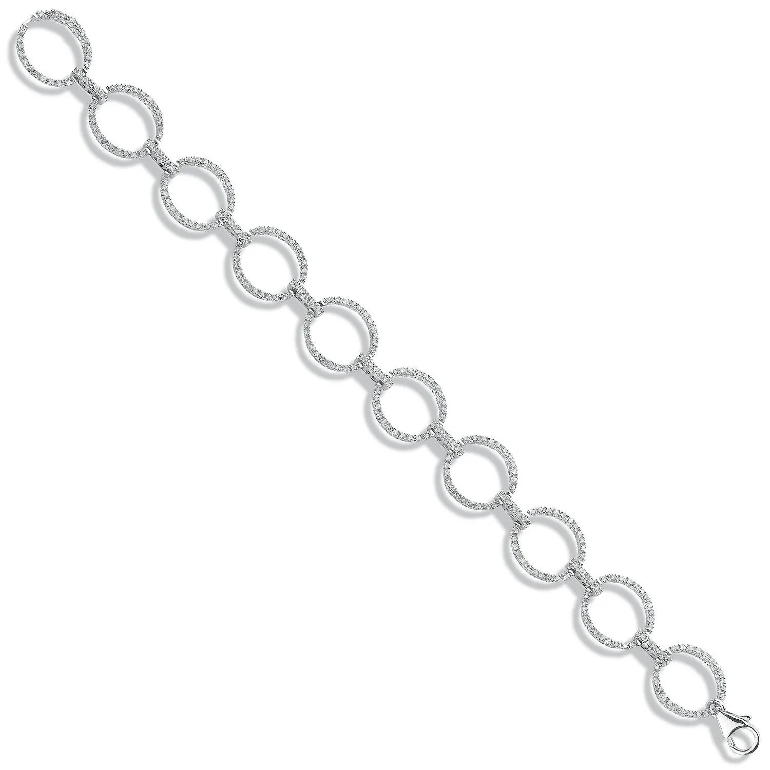 Diamond Circle of Life Bracelet 7.5 Inch 1.20ct H-SI in 9K White Gold