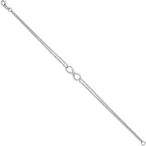 Diamond Infinity Bracelet 7.5 Inch 0.15ct H-SI in 9K White Gold