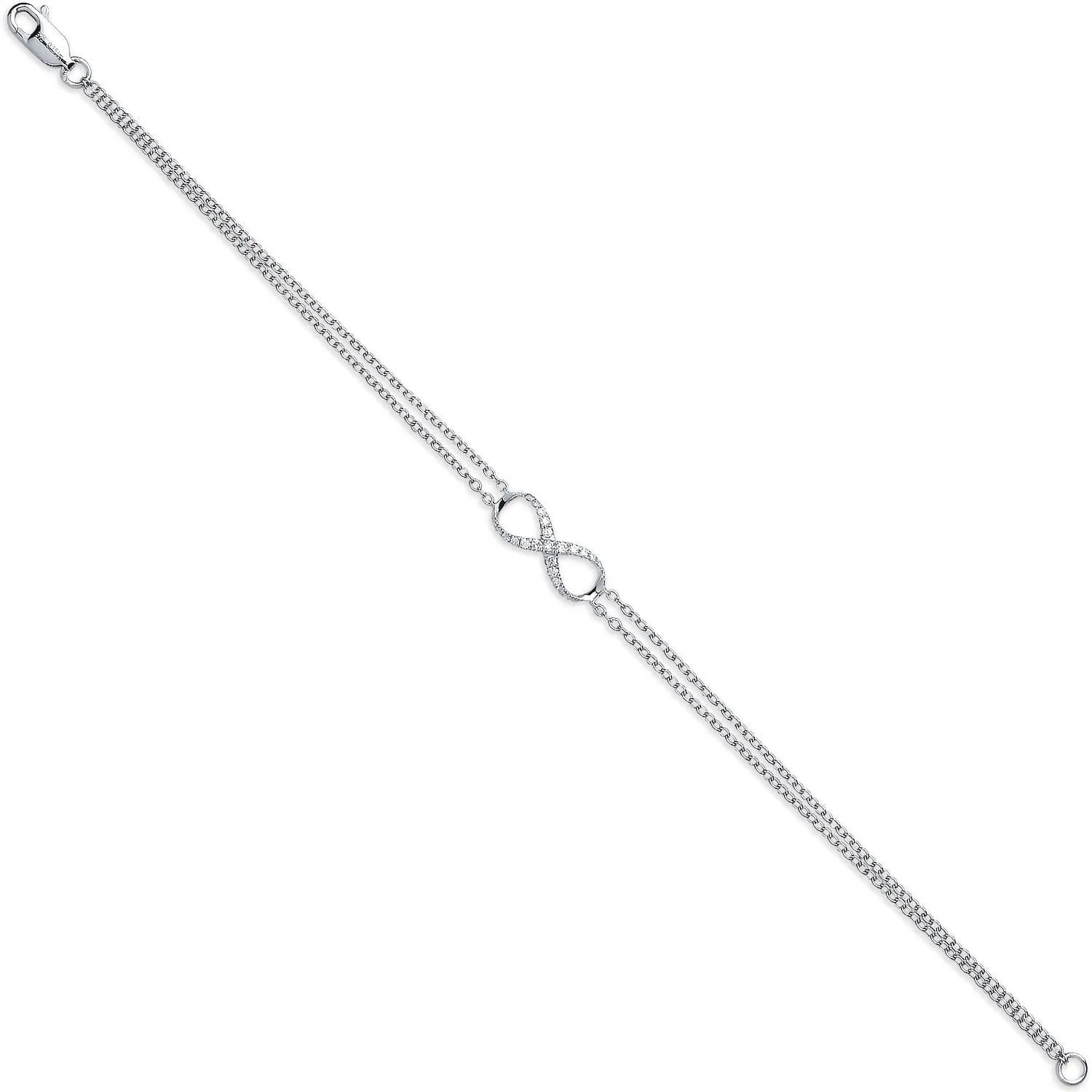 Diamond Infinity Bracelet 7.5 Inch 0.15ct H-SI in 9K White Gold