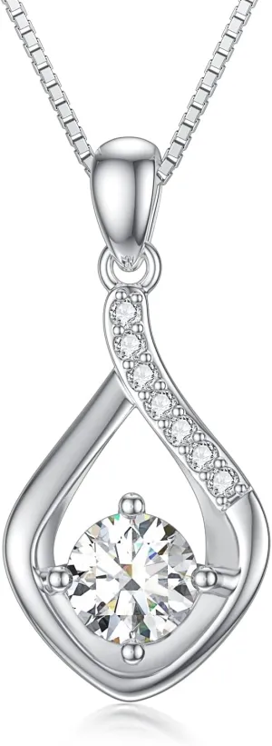 Diamond Necklaces for Women, D Color, VVS Clarity Diamond Pendant Necklace 925 Sterling Silver Gift for Women Wife Mom Girlfriend Jewelry