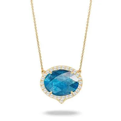 Diamond Pendant with Apatite
