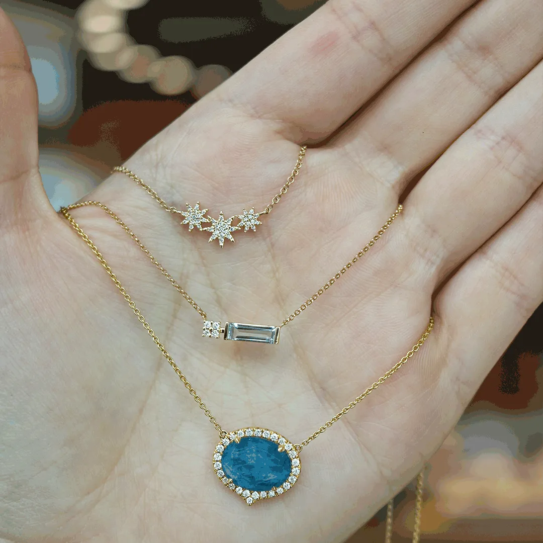 Diamond Pendant with Apatite