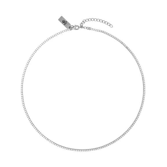Diana Tennis Silver Necklace