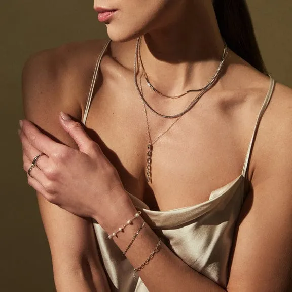 Diana Tennis Silver Necklace