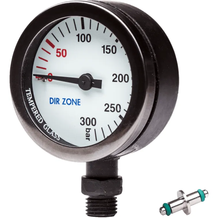 DIRZONE 52mm Naked Pressure Gauge - Black Chrome & PVD