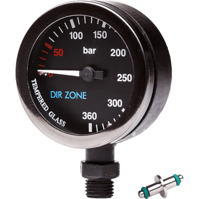 DIRZONE 52mm Naked Pressure Gauge - Black Chrome & PVD