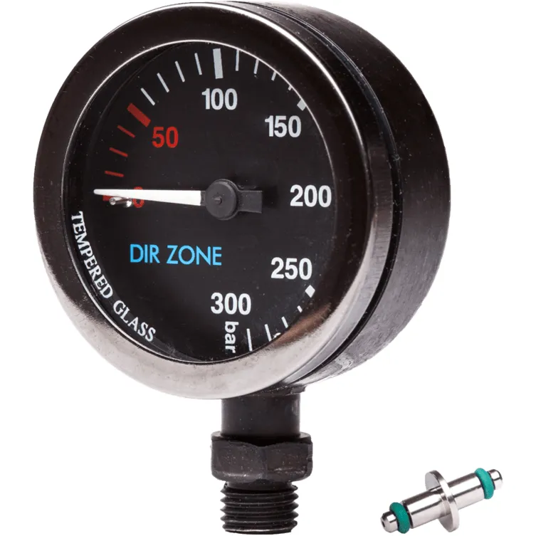 DIRZONE 52mm Naked Pressure Gauge - Black Chrome & PVD