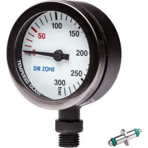 DIRZONE 52mm Naked Pressure Gauge - Black Chrome & PVD