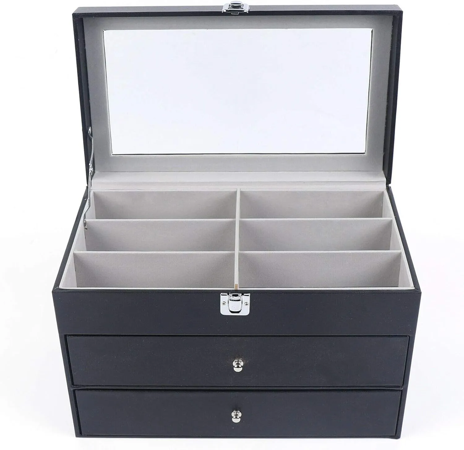 DNYSYSJ Pu Leather Jewelry Storage Box Muitifunctional Watch Storage Box Earrings Bracelets Ring Storge Display Case Ideal Gift for Women Girls Girlfriend (24 Slots)