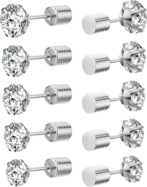 Earrings for Women Cubic-Zirconia Surgical-Stainless-Steel - Hypoallergenic CZ Stud Set Ear Rings 20G Helix Cartilage Tragus Women Jewelry Fake Diamond Cartilage