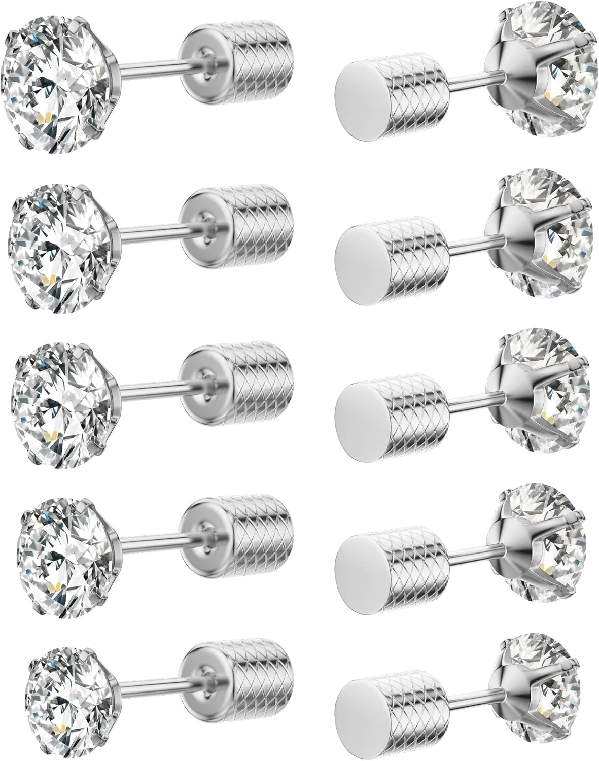 Earrings for Women Cubic-Zirconia Surgical-Stainless-Steel - Hypoallergenic CZ Stud Set Ear Rings 20G Helix Cartilage Tragus Women Jewelry Fake Diamond Cartilage