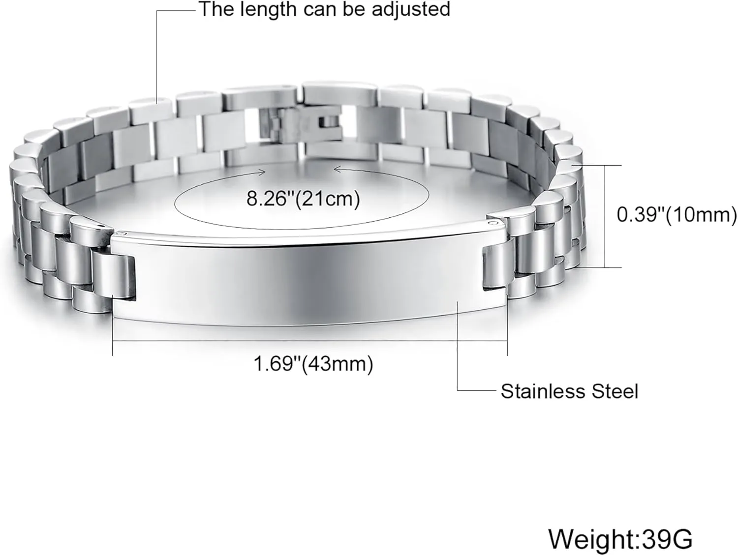 EDSG Personalized Mens Bracelet Custom Metal Bracelets Gifts for Fathers Day Christmas Valentines Day Birthday Engraved Adjustable Bracelet for Father Dad Men Boyfriend Husband