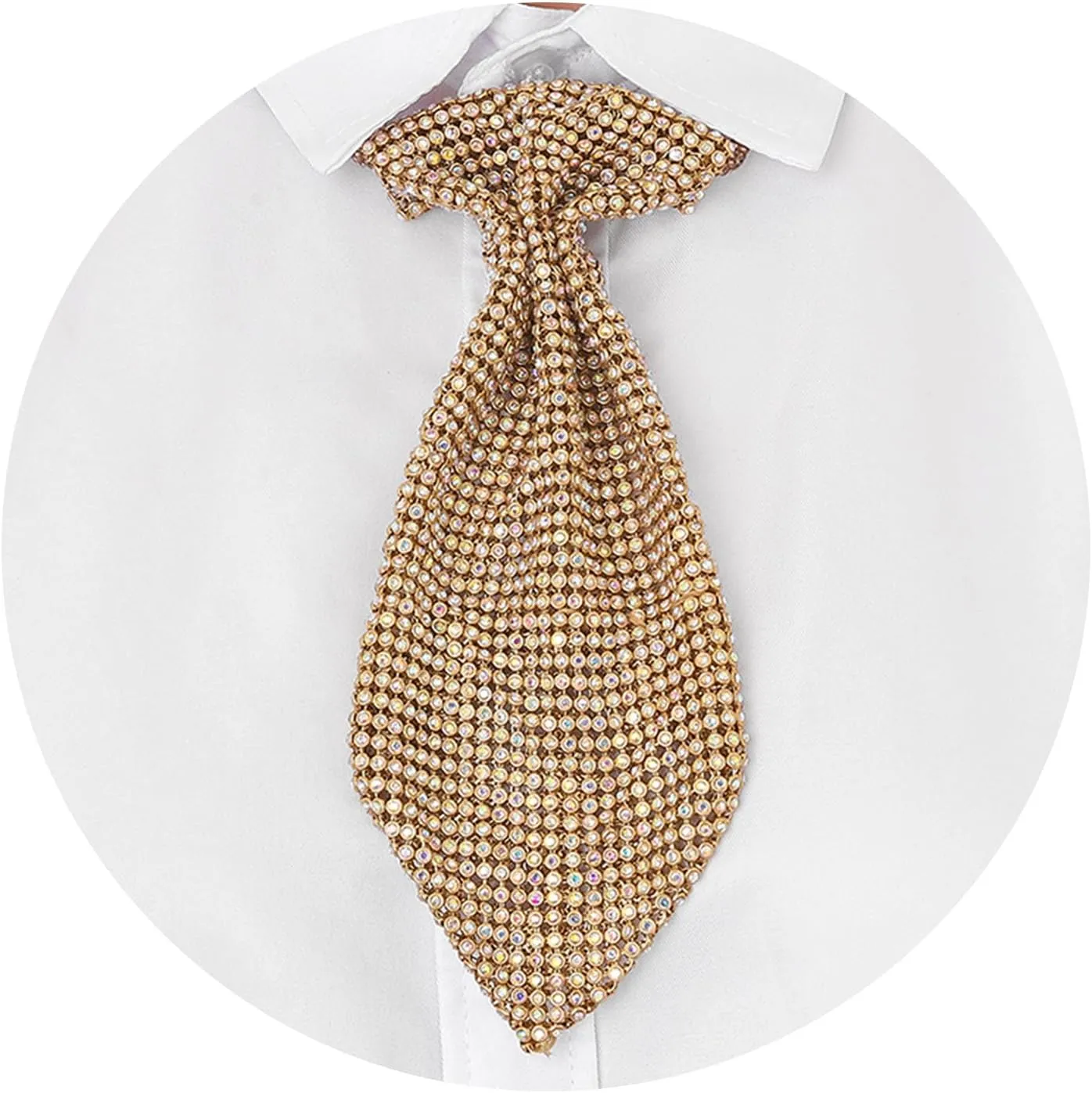 ELABEST Rhinestone Neck Tie Sparkling Tie Necklace Adjustable Diamond Tie for Women and Girls
