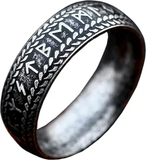 Elder Futhark Ring - Nordic Alphabet Design Viking Jewelry Rings