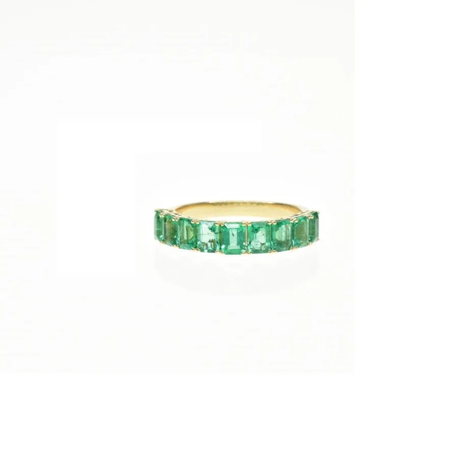 Emerald Octagon Half Band
