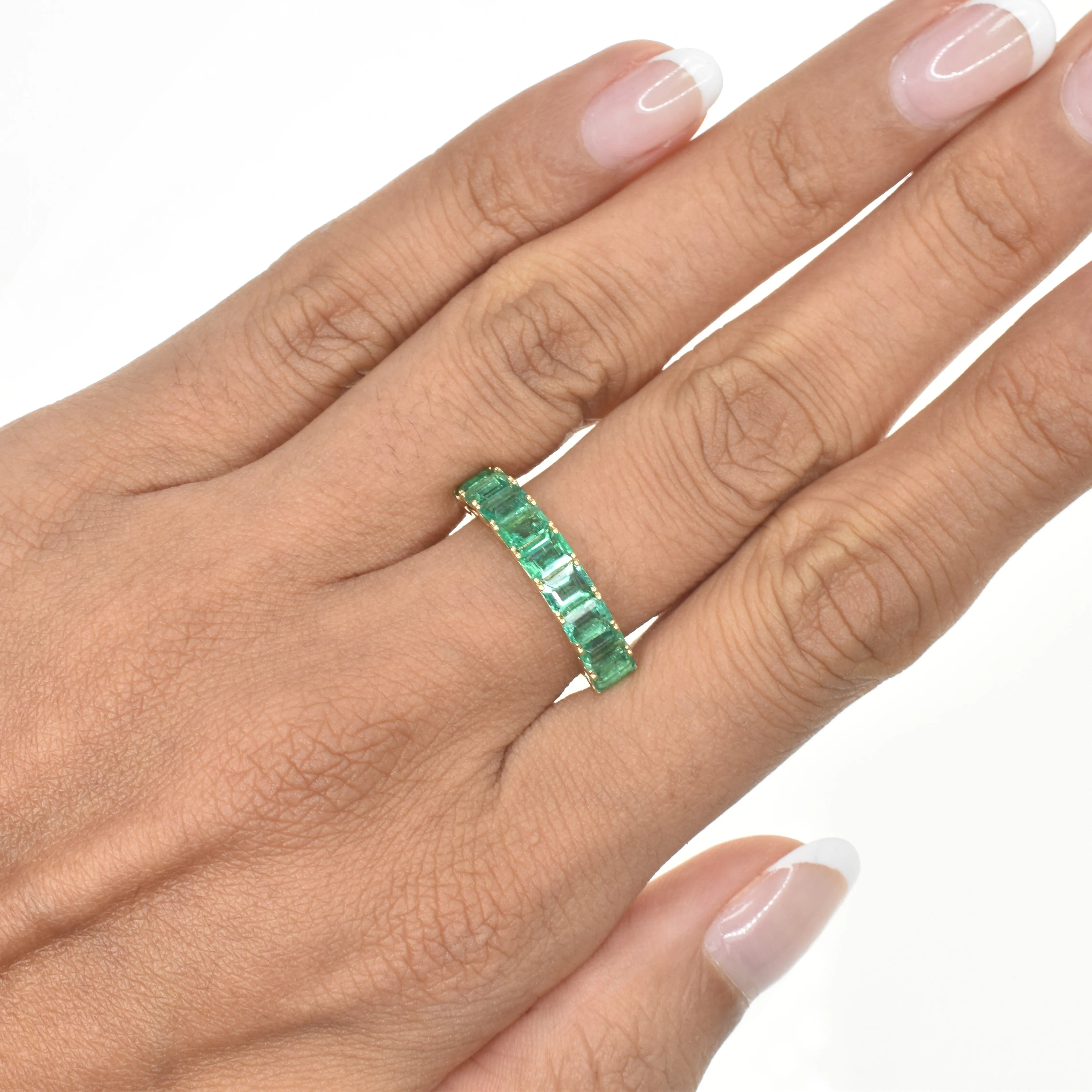 Emerald Octagon Half Band