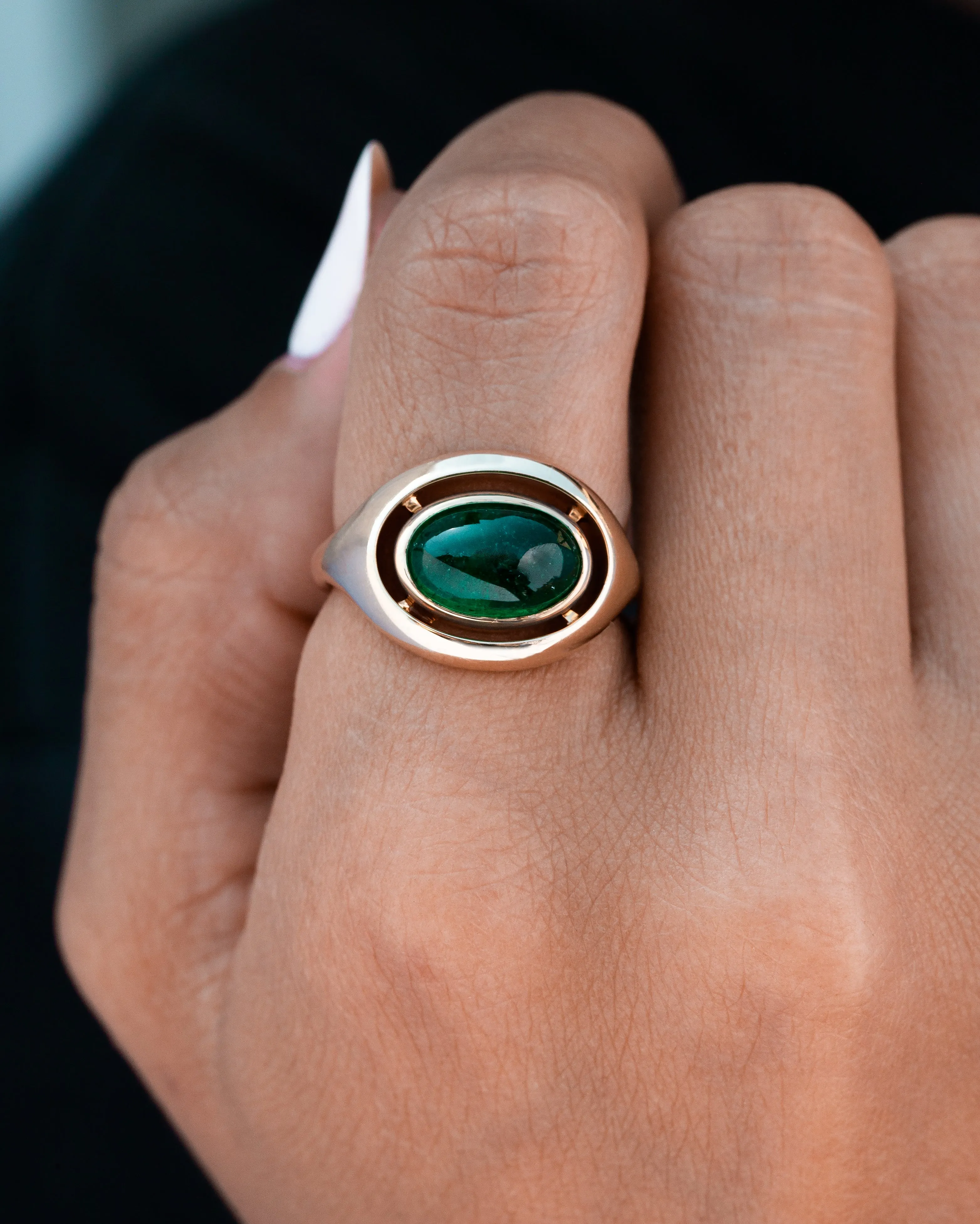 Emerald Virgil Ring (Ready to Ship Size 7.5)