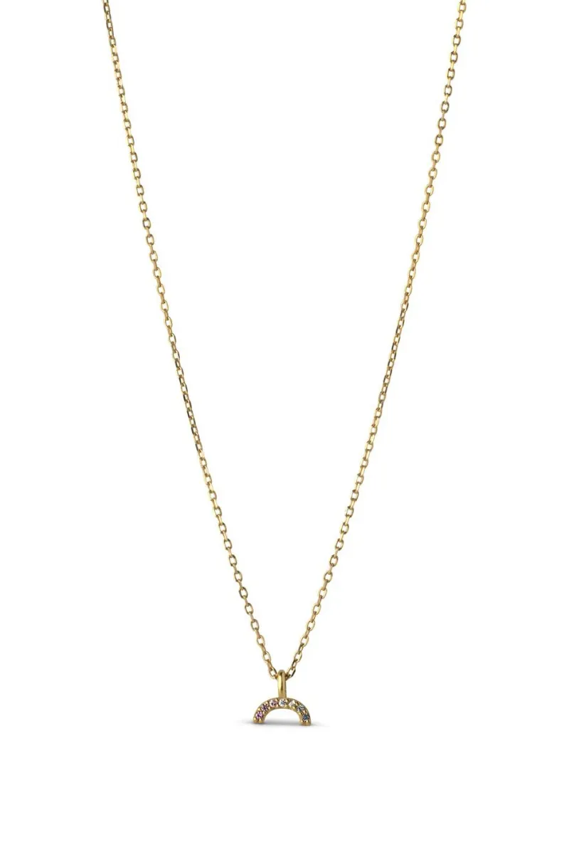 Enamel Copenhagen Sparkling Rainbow Necklace - Gold