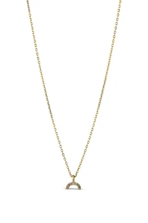 Enamel Copenhagen Sparkling Rainbow Necklace - Gold
