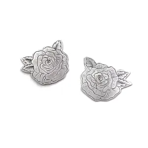 Engraved Rose Studs