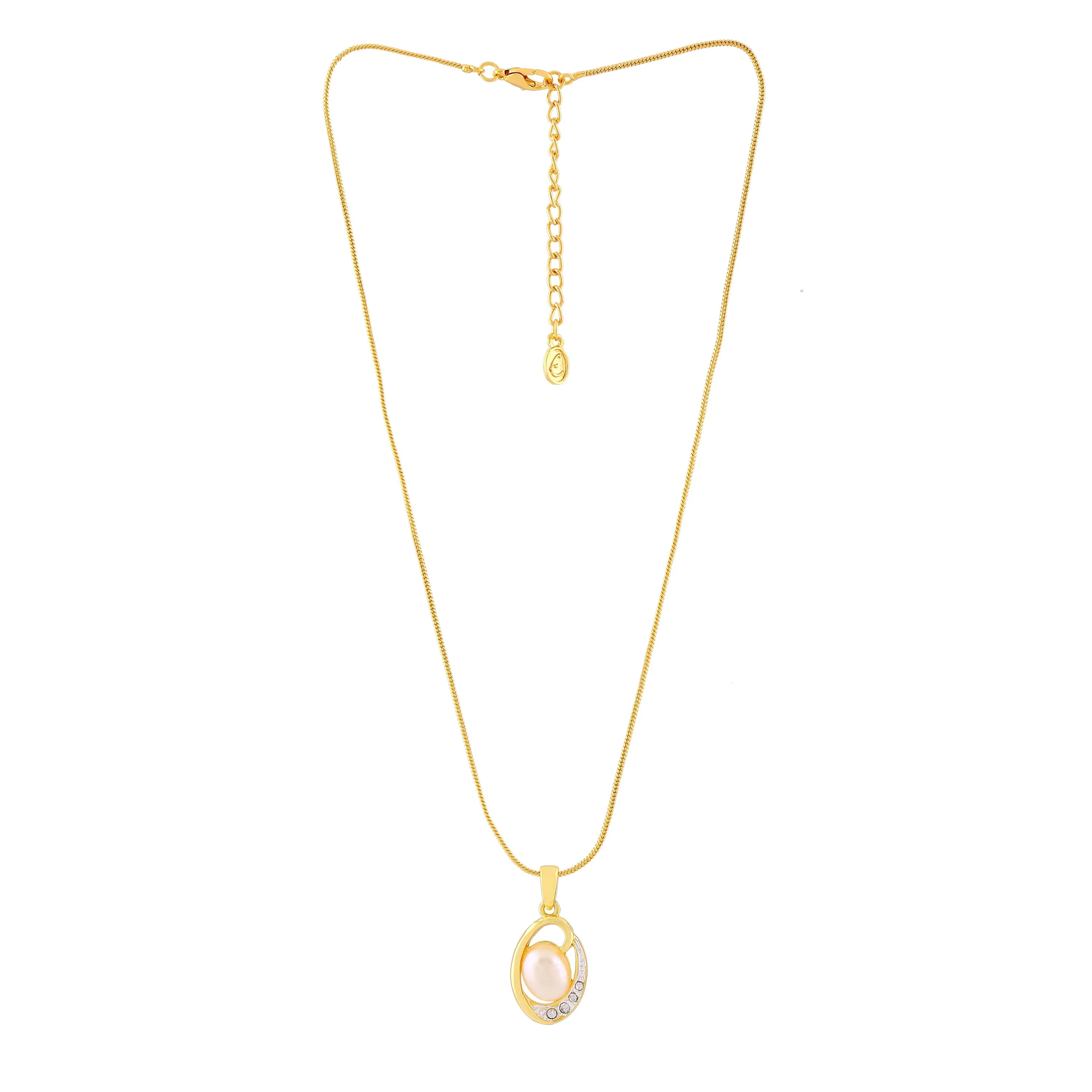 Estele Gold & Rhodium Plated Sparkling Necklace Set with Crystals for Women