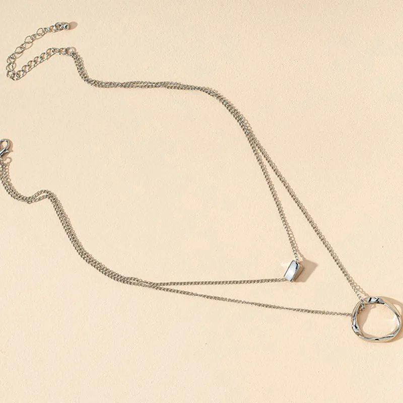 European and American Trendy Double-Layer Metal Pendant Necklaces - Vienna Verve Collection