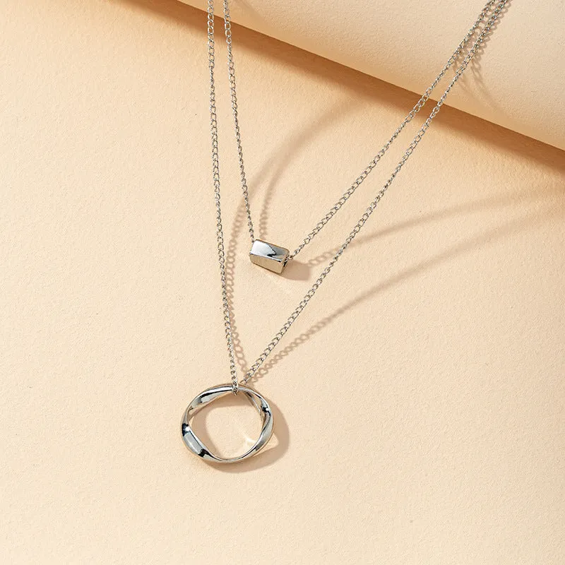 European and American Trendy Double-Layer Metal Pendant Necklaces - Vienna Verve Collection