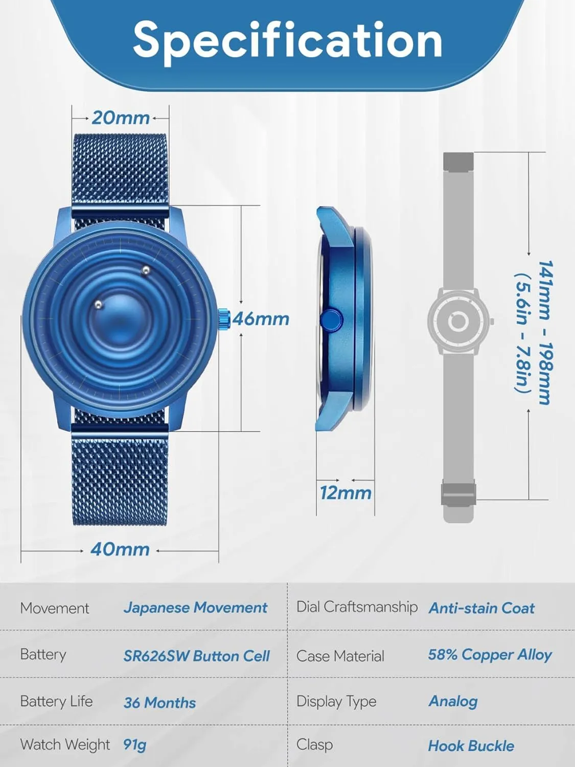 EUTOUR Stainless Steel Magnetic Watch Corona Style Quartz Watch Business Casual Fashion Watch Stainless Steel Strap Watch