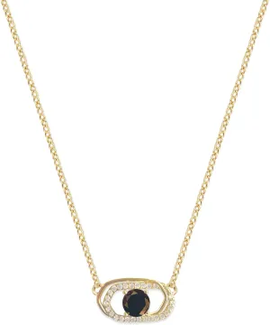 Evil Eye Pendant Necklace 14K Gold-Plated Necklaces for Women Dainty Synthetic Gemstone Fashion Jewelry Birthday Gift for Women