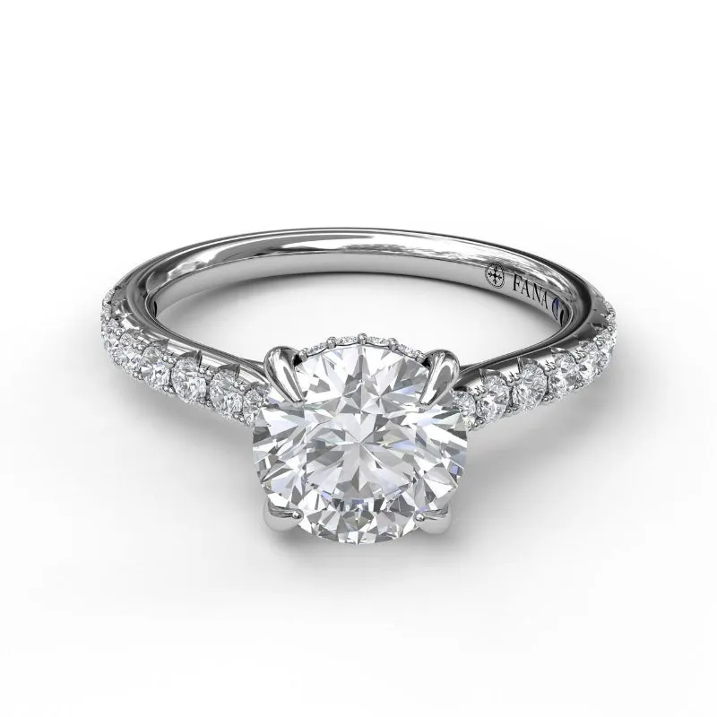 Fana Classic Engagement Ring with a Subtle Diamond Splash
