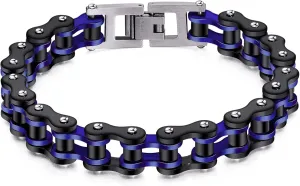 Feraco Mens Bikers Bracelet Stainless Steel Motorcycle Bike Chain Bracelets 8.4 Inch