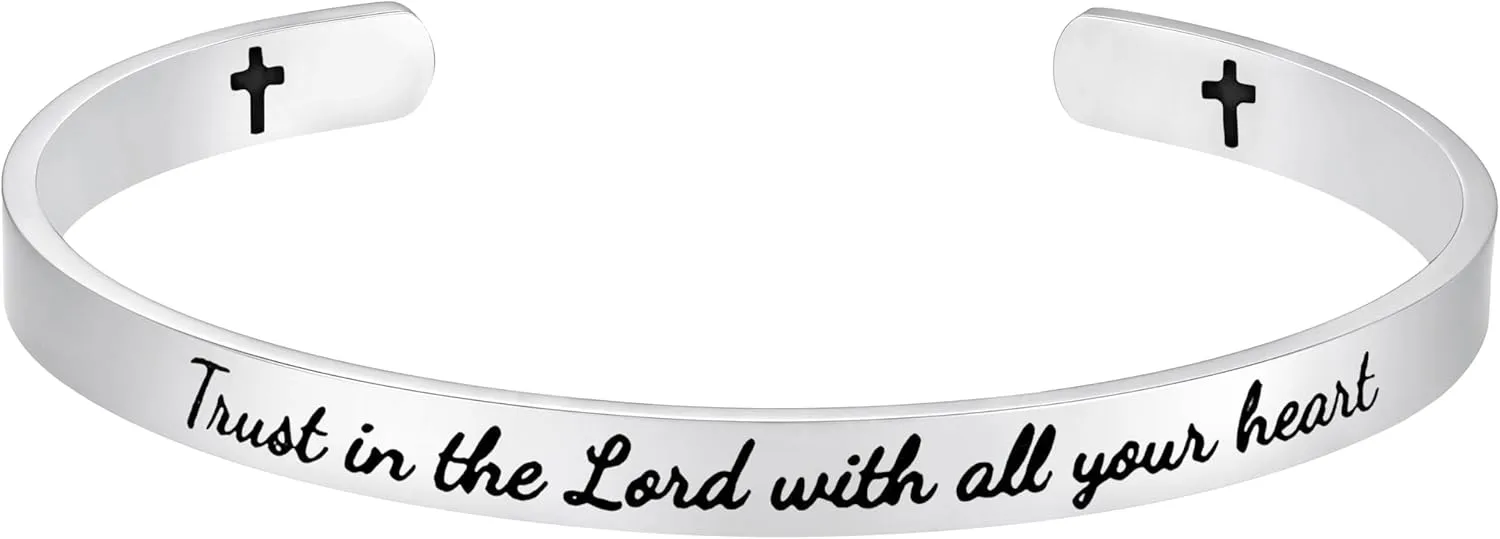 Fesciory Inspirational Bracelets for Women,Stainless Steel Engraved Personalized Positive Mantra Quote Keep Going Cuff Bangle College Graduation for Her