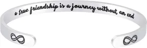 Fesciory Inspirational Bracelets for Women,Stainless Steel Engraved Personalized Positive Mantra Quote Keep Going Cuff Bangle College Graduation for Her