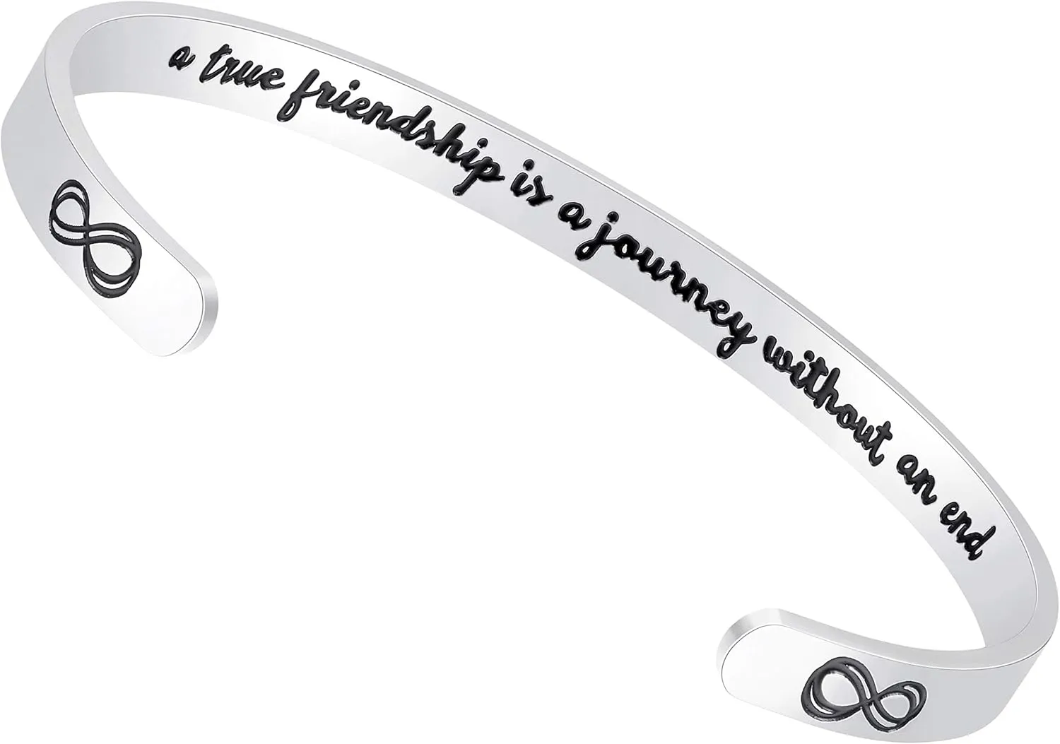 Fesciory Inspirational Bracelets for Women,Stainless Steel Engraved Personalized Positive Mantra Quote Keep Going Cuff Bangle College Graduation for Her