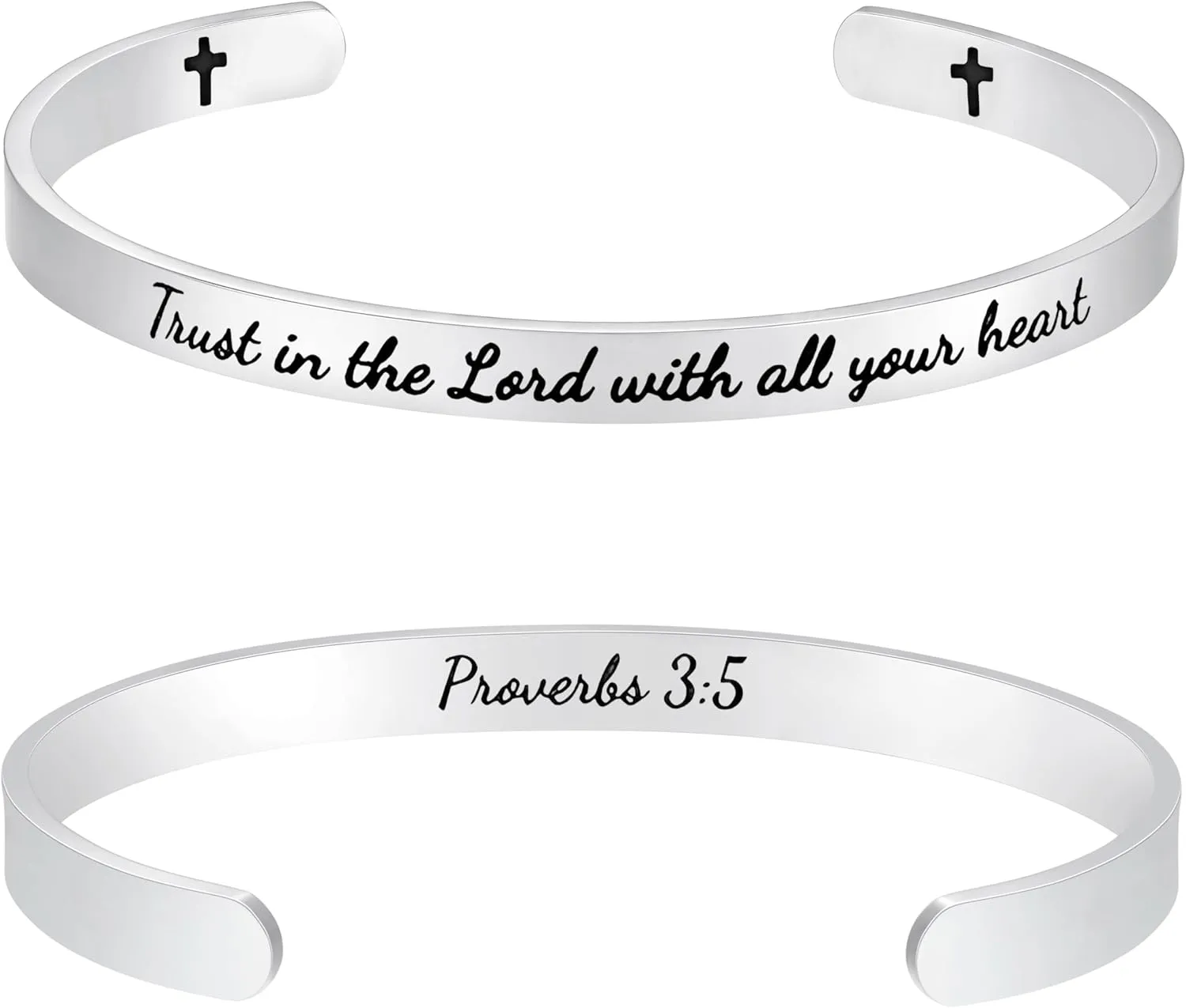 Fesciory Inspirational Bracelets for Women,Stainless Steel Engraved Personalized Positive Mantra Quote Keep Going Cuff Bangle College Graduation for Her
