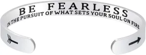 Fesciory Inspirational Bracelets for Women,Stainless Steel Engraved Personalized Positive Mantra Quote Keep Going Cuff Bangle College Graduation for Her