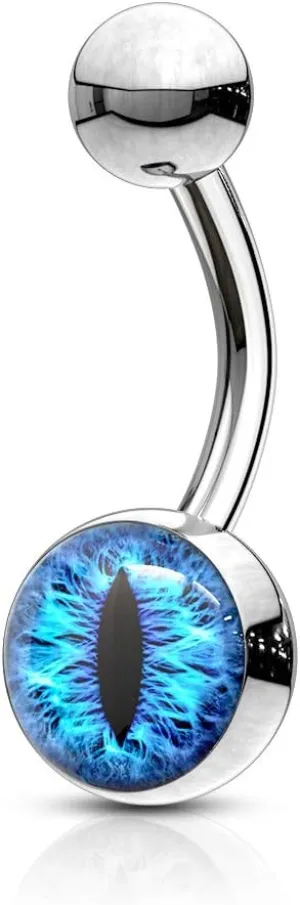 FIFTH CUE 14G Snake Eye Inlaid 316L Surgical Steel Naval Belly Button Ring