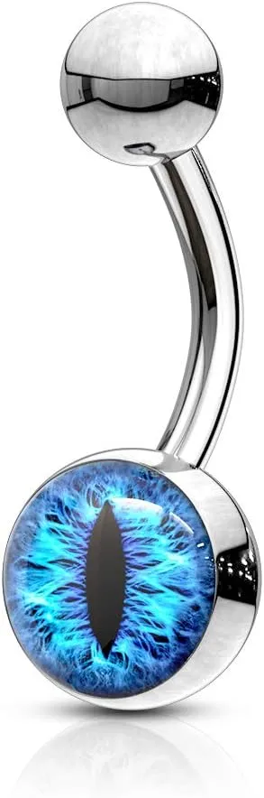 FIFTH CUE 14G Snake Eye Inlaid 316L Surgical Steel Naval Belly Button Ring