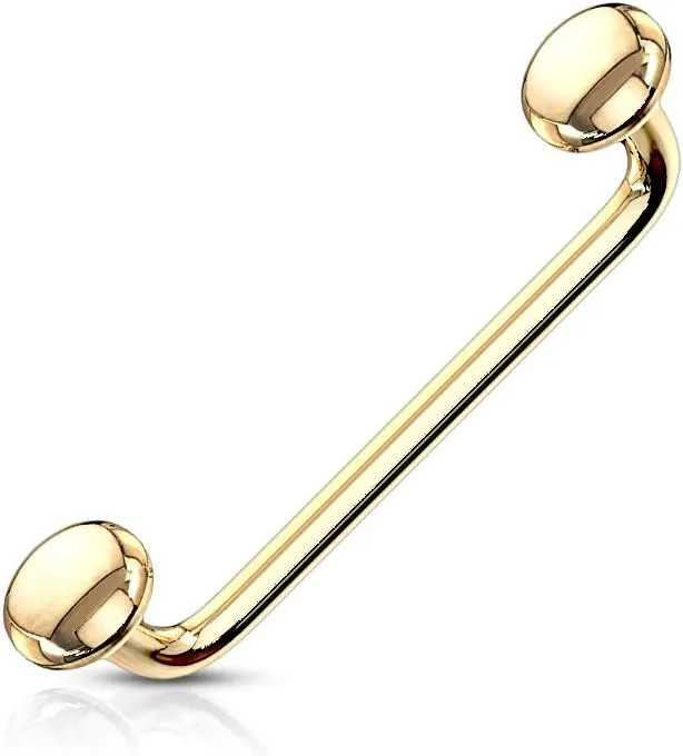 FIFTH CUE 16G Flat Disc Ends 90 Degree Bent Staple Barbells for Surface 316L Surgical Steel Surface & Snake Eye Tongue Piercings