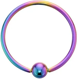 FIFTH CUE 20G | 18G Colored Captive Titanium IP Over 316L Surgical Implant Grade Steel Bead Ring