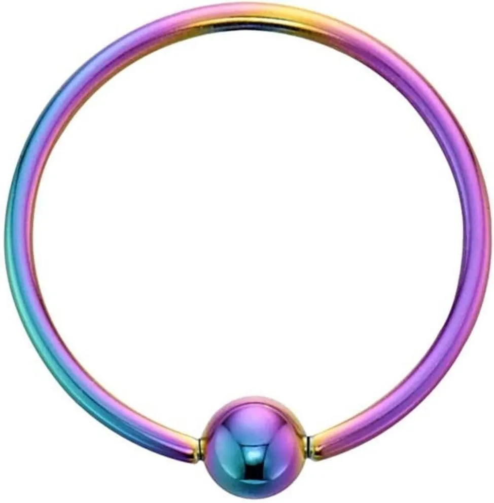 FIFTH CUE 20G | 18G Colored Captive Titanium IP Over 316L Surgical Implant Grade Steel Bead Ring