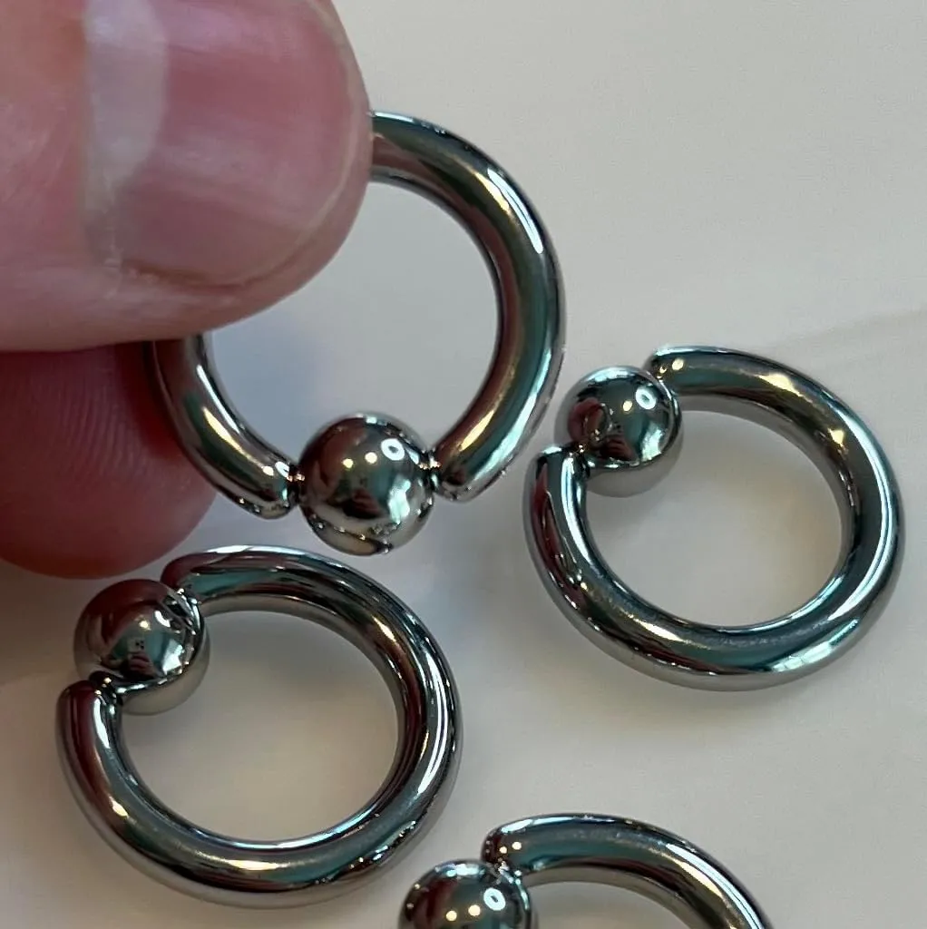 FIFTH CUE 2G | 4G | 6G | 8G | 10G | 12G - Colored Tension Captive Titanium IP 316L Surgical Implant Grade Steel Bead Ring | Opening Pliers REQUIRED