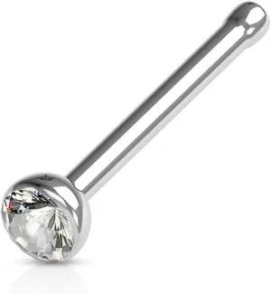 FIFTH CUE Cubic Zirconia Press Fit Nose Bone Stud Titanium IP 316L Surgical Steel