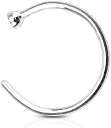 FIFTH CUE Flat Disc Nose Hoop 316L Surgical Steel Ring